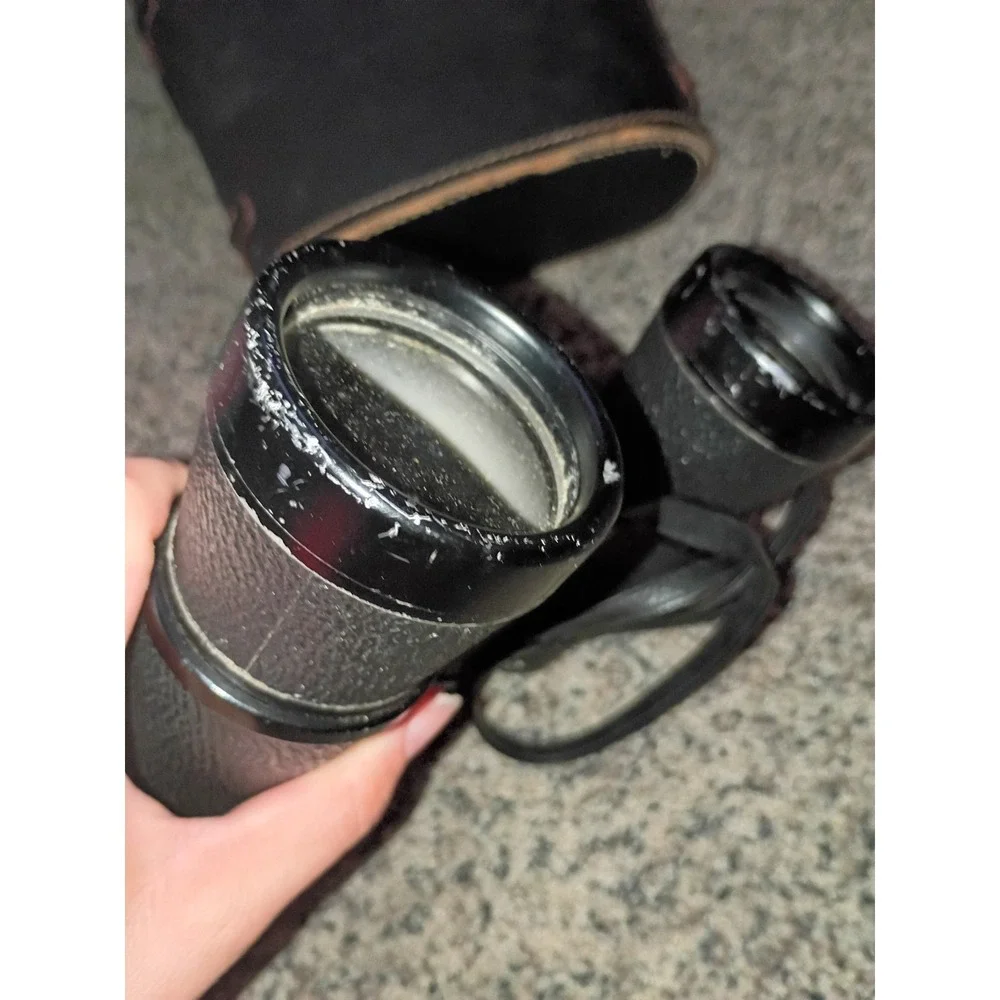 Vintage Gold Crest Coated Binoculars With Hard case Red Lining  7x50‎